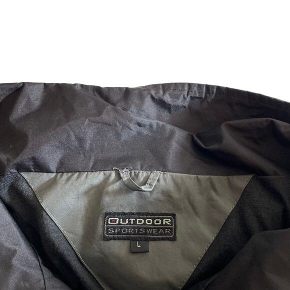 OUTDOOR SPORTSWEAR Hooded Parka Jacket Color Block Gray MEN'S Sz Large Gorpcore - Picture 5 of 9